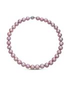 14k White Gold Pastel Colors Of Pink Round Kasumiga Pearl Necklace,