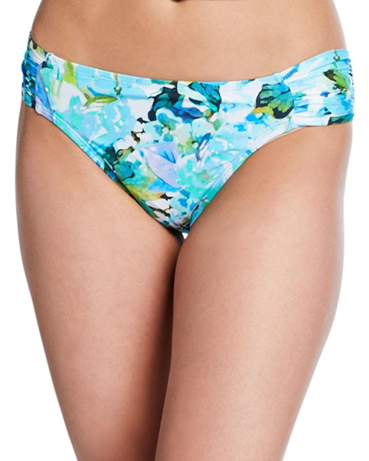 Shirred Floral Hipster Bikini Bottom