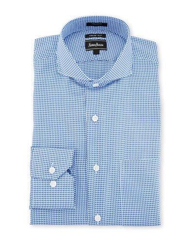Trim-fit Regular-finish Houndstooth-print Dress