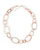 Long Oversized-link Necklace, Pink