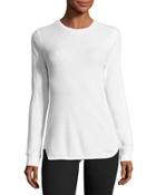Embellished-sleeve Thermal Top