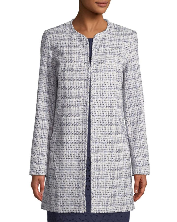 Crewneck Open-front Duster Jacket
