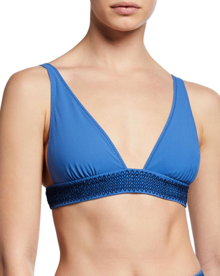 Noa Deep-v Solid Bikini Top W/