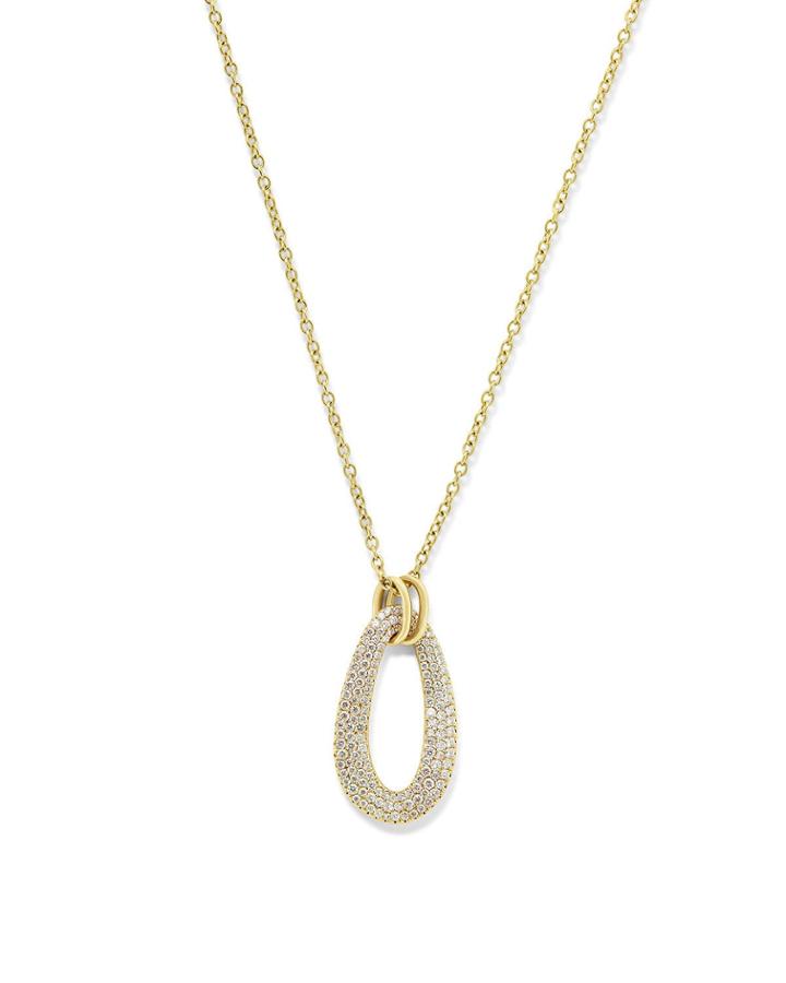 18k Cherish Medium Pendant Necklace W/ Diamonds