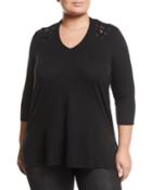 Lace-up-shoulder Top,