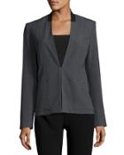 Farley Collarless Blazer Jacket, Charcoal Heather