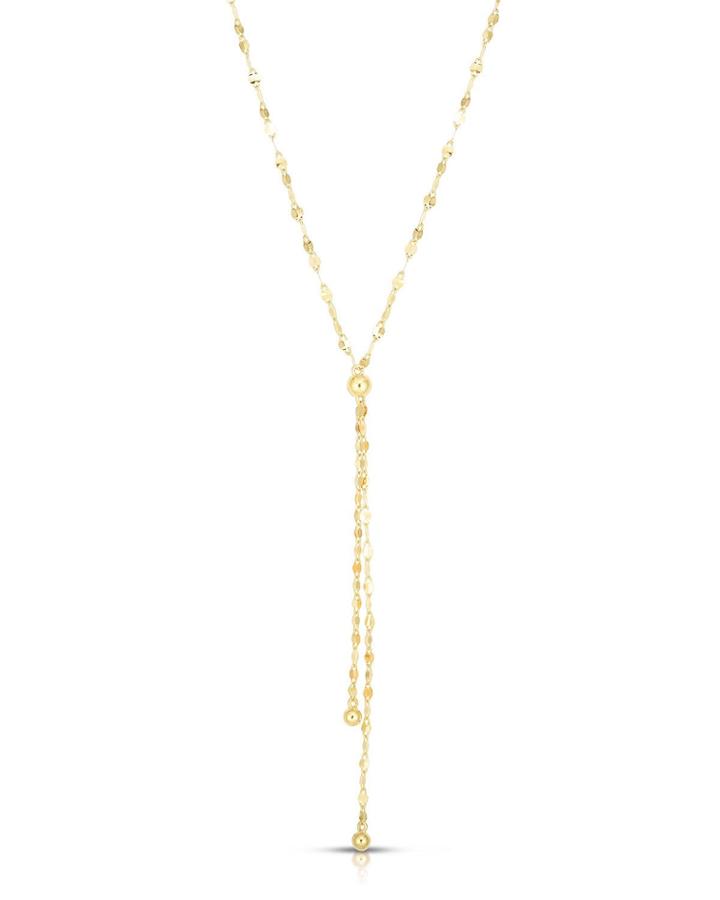 14k Italian Adjustable Y-drop Necklace