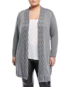 Cable-knit Trimmed Cardigan,