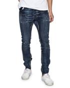Mr. Bones Distressed Jeans, Indigo Empire