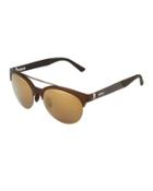 Round Plastic Sunglasses, Brown