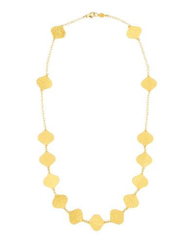 24k Clove Flake Station Necklace