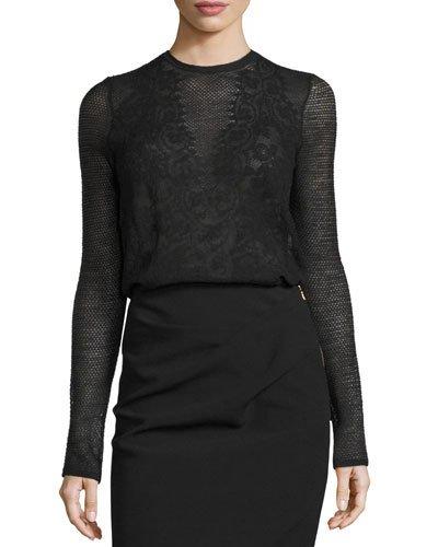 Long-sleeve Mesh Lace