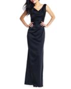 Draped Stretch-satin Column Gown