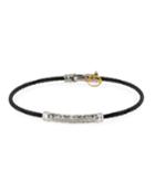 18k Filigree Diamond Bar & Cable Bracelet, Black
