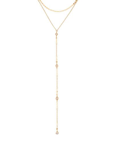 Layered Y-drop Crystal Choker Necklace, Clear
