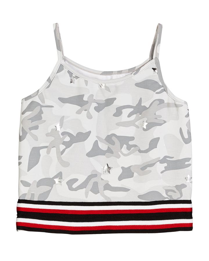 Camo Metallic Star-print Tank Top,
