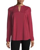 Stretch-silk Top With Monili Necklace