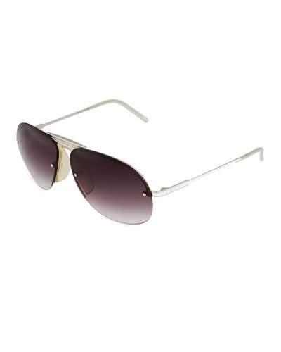 Two-tone Aviator Sunglasses, White