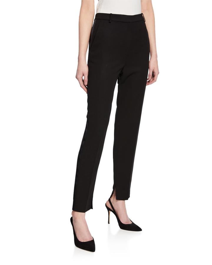 Tuxedo Ankle Pants With Duchess Satin