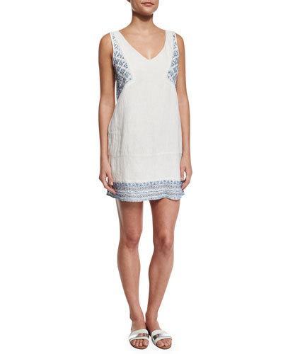 Embellished-embroidery Linen