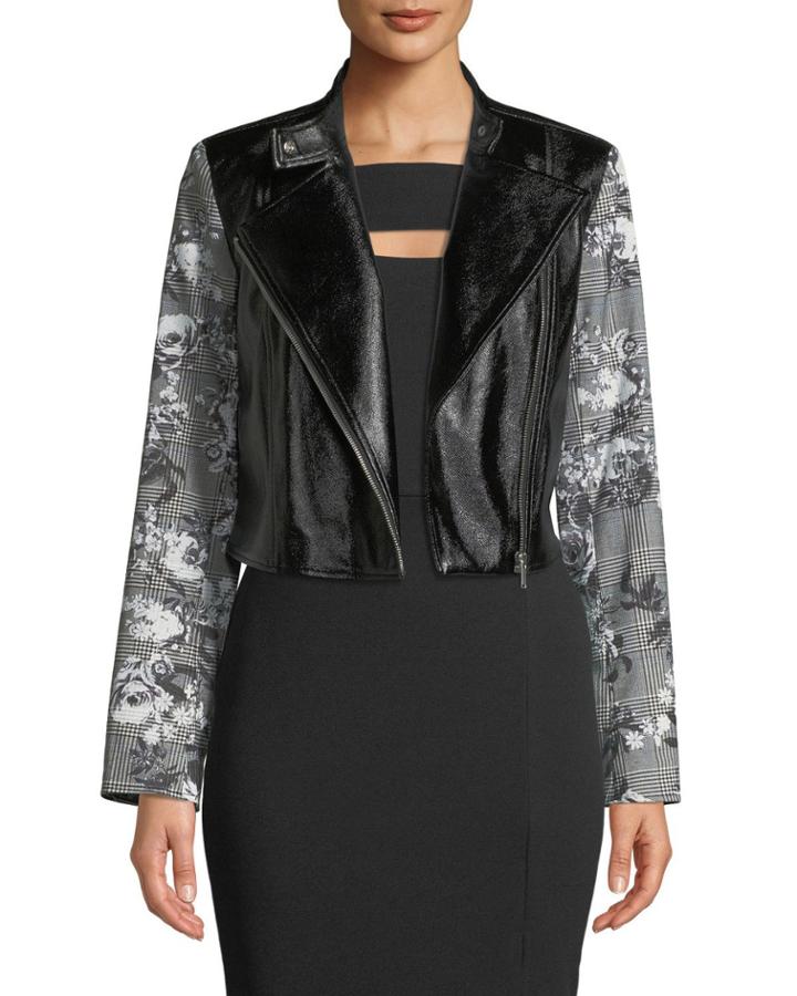Charlie Faux-leather Jacket W/ Plaid