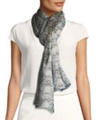 Elettra Snake-pattern Stole In Azzurro