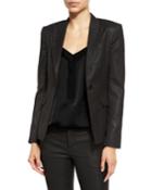 Stretch Sparkle Schoolboy Jacket, Black