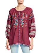 Allegra Embroidered Peasant Blouse