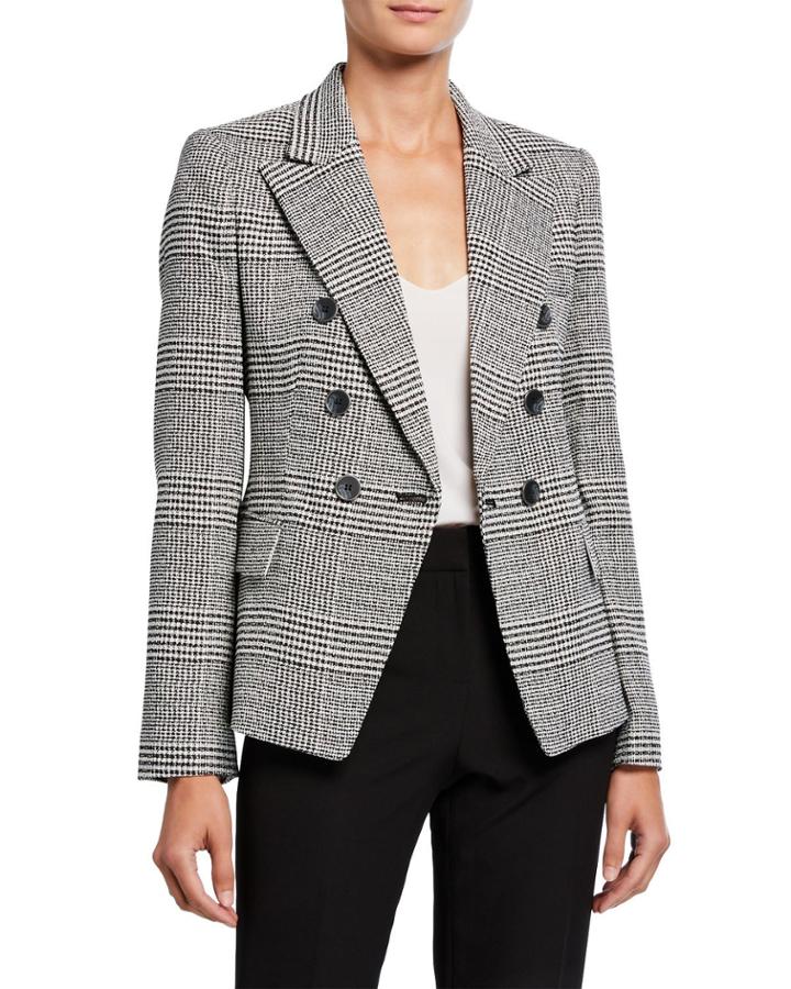 Plaid Double-breasted Jacket