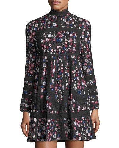 Floral-print Long-sleeve Dress