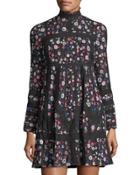 Floral-print Long-sleeve Dress