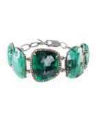 Emerald & Diamond Halo Bracelet