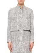 Cross-stitch Printed Jacquard Jacket, Chalk/cliff