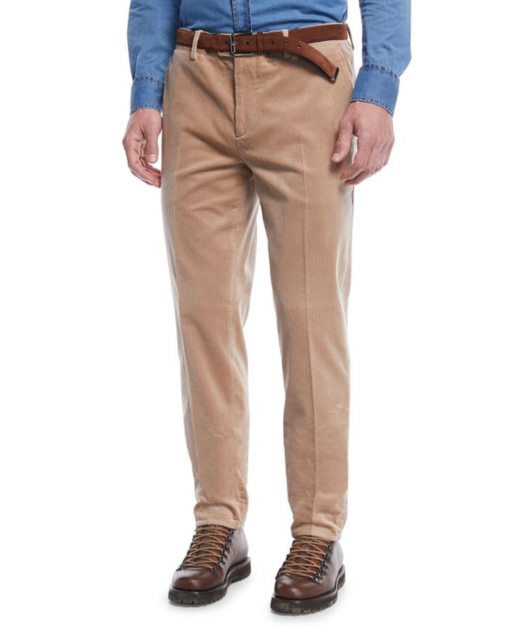 Men's Corduroy Flat-front Pants