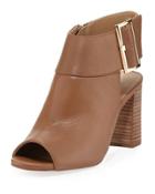 Berg Leather Zip-up Bootie, Brown