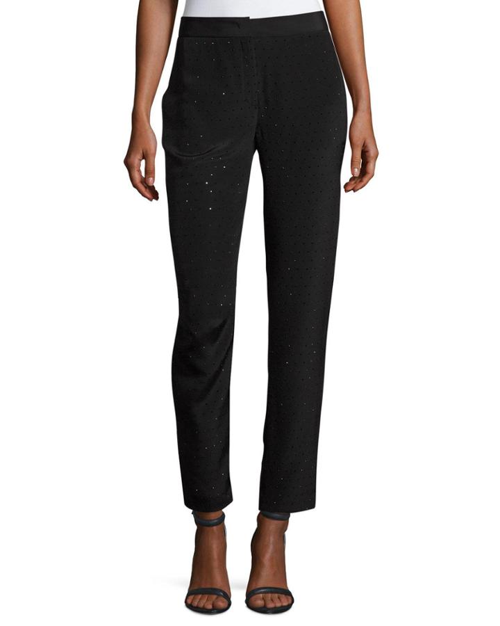 Tullule Crystal-embellished Silk Ankle Pants