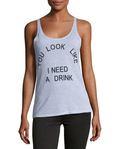 Graphic Striped Jersey Tank