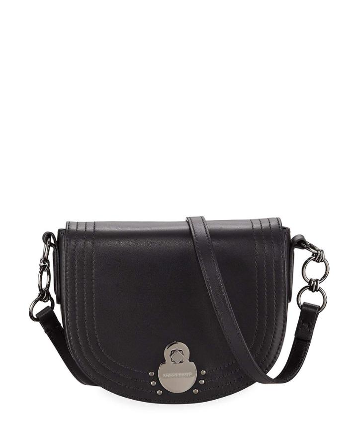 Alezane Leather Crossbody Bag, Black