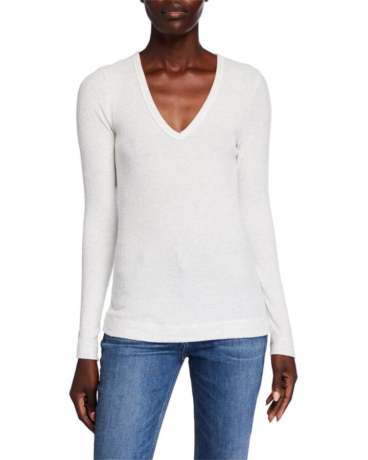 Long-sleeve V-neck Top