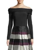 Off-the-shoulder Long-sleeve Crop Top