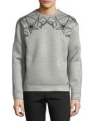 Star-embroidered Scuba-knit