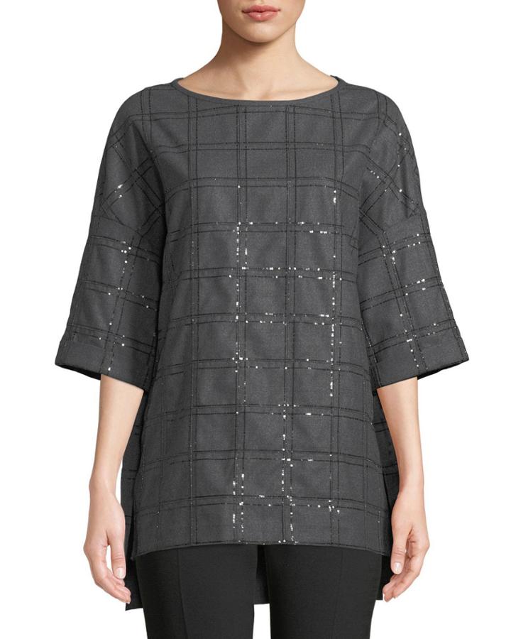 Flannel Windowpane Sequin