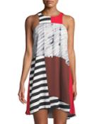 High-neck Angular Trapeze Dress