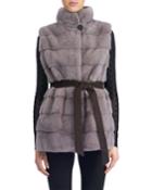 Mink Fur Vest With Quilted Back