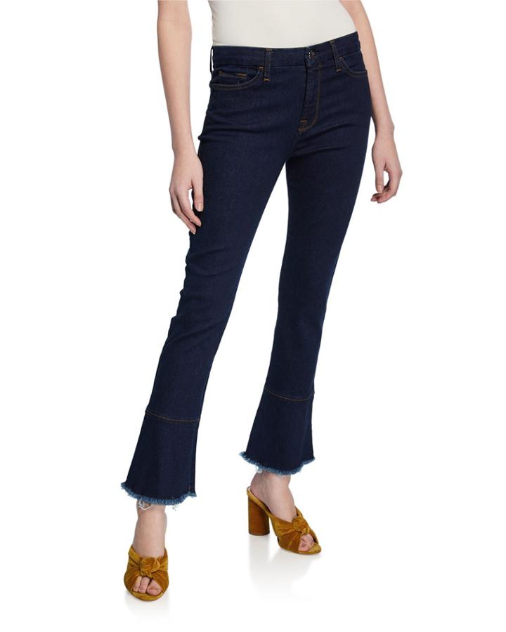 Ankle Skinny Jeans With Ruffle Hem