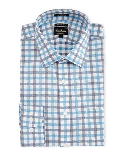 Trim-fit Regular-finish Check Dress Shirt,