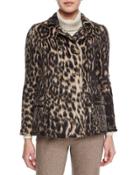 Leopard Jacquard Peacoat