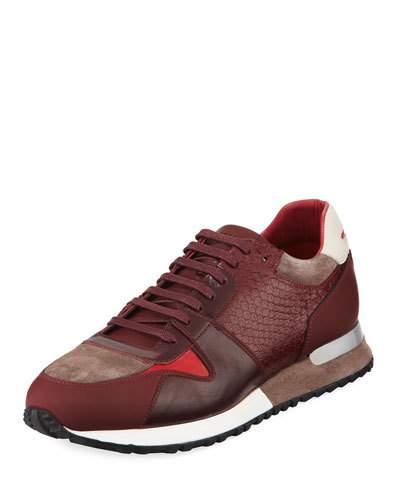 Mixed-leather Trainer