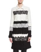 Antonina Lace-appliqu&eacute; Topper, Caviar/frost