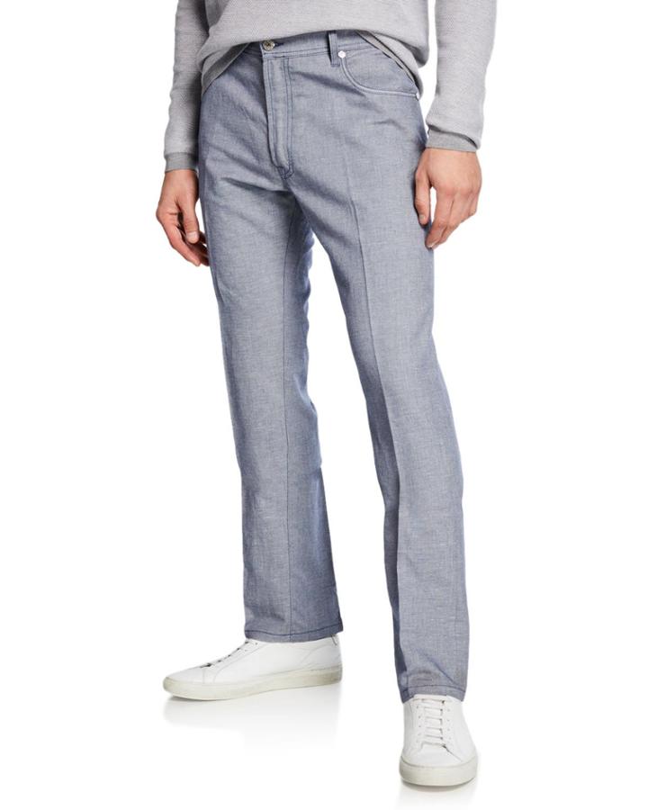 Men's Mid-rise Flat Trousers